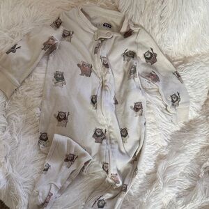 GAP Cream Ewok Allover Footed One-Piece